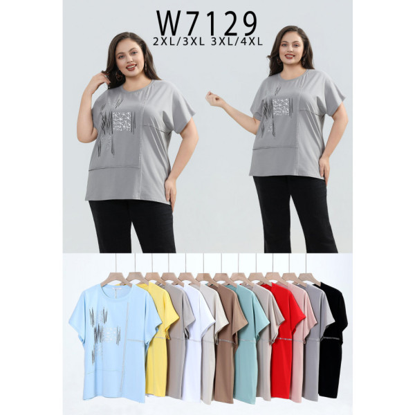 7129# микс цветов женская футболка Kiss Me (10 ед, размеры батал: 2XL-4XL) выдача на следующий день