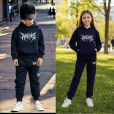 7421-2 синій підлітковий спортивний костюм (YOLA, тринитка, фліс, на 8-11 років, 5 од. розміри підліток: 128. 134. 140. 146. 152)