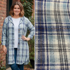 7757-40 світло-блакитна жіноча сорочка (JJF. з камінням та капюшоном, подовжена, 4 од., розміри напівбатал: 3XL, 4XL, 5XL, 6XL)