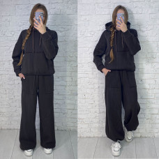 0620-9 коричневий жіночий спортивний костюм (5`th Avenue, турецька тринитка, фліс, 3 од., розміри норма: 42, 44, 46)