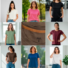 8900-99 мікс кольорів та розмірів жіноча футболка (турецький бавовна, 5 од., розміри норма: S. M. L, повторюються)