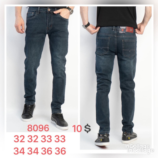 8096 * сині чоловічі джинси (RTROOSS, стрейч, 8 од. розміри норма: 32-36) видача наступного дня