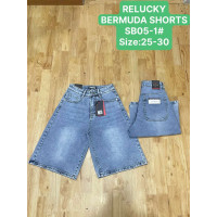 0005-1# синие женские джинсовые шорты relucky (стрейч-коттон, 6 ед, размеры норма: 25-30) выдача на следующий день Relucky
