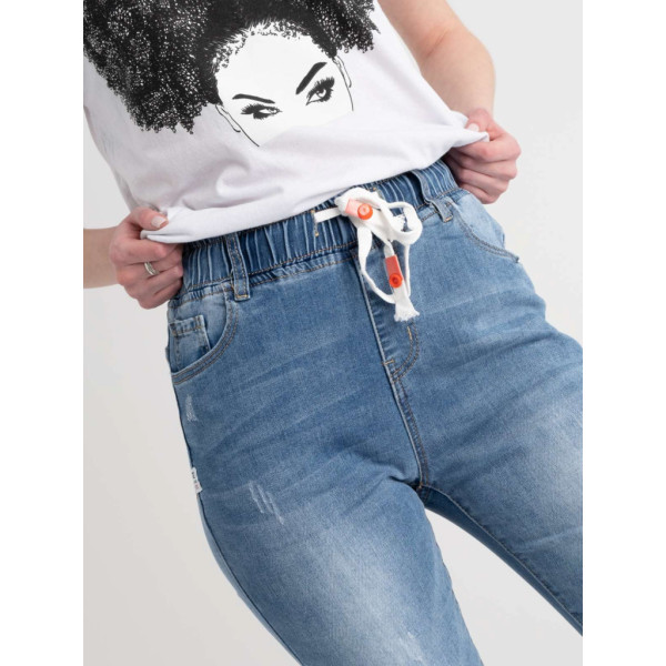 0668-2 / блакитні жіночі джинси (New Jeans, стрейчові, 2 од. розміри напівбатал: 29. 30) New Jeans