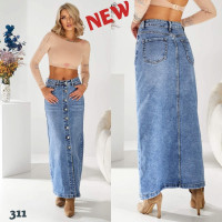 0311* голубая женская джинсовая юбка (стрейчевая, 6 ед. размеры норма: 25. 26. 27. 28. 29. 30) выдача на следующий день Юбка