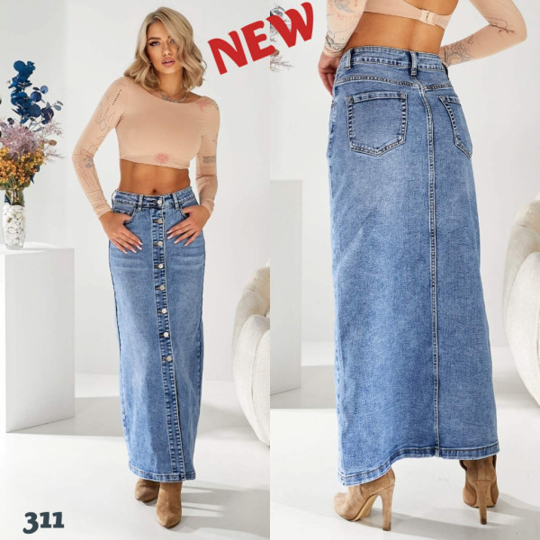 0311* голубая женская джинсовая юбка (стрейчевая, 6 ед. размеры норма: 25. 26. 27. 28. 29. 30) выдача на следующий день Юбка