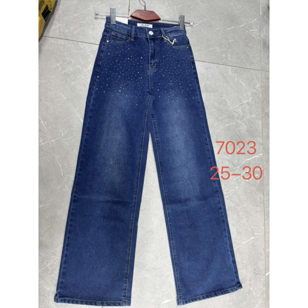 Жіночі джинси з камінчиками New Jeans сині (1164969)