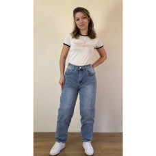 0575-117 / блакитні жіночі джинси мом (RELUCKY, стрейчові, 7 од. розміри батал: 32. 32. 32. 34. 34. 36) Relucky