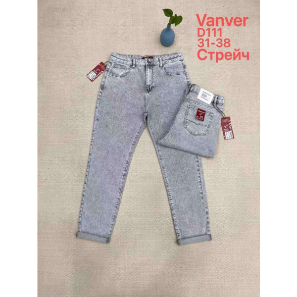 0111# серые женские джинсы vanver (стрейч коттон, 6 ед, размеры батал: 31-38) выдача на следующий день Vanver