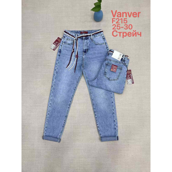 0215# голубые женские джинсы vanver (стрейч коттон, 6 ед, размеры норма: 25-30) выдача на следующий день Vanver