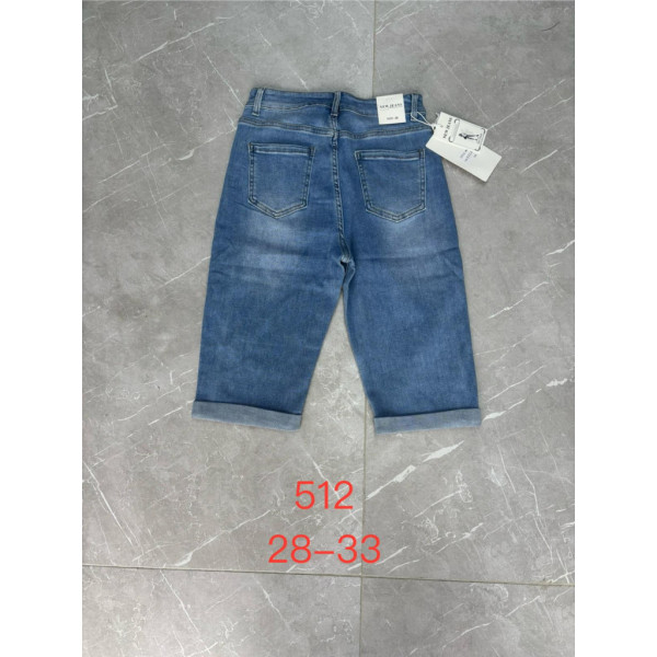 0512# синие женские джинсовые шорты (New Jeans, стрейч, 6 ед, размеры полубатал: 28-33) выдача на следующий день New Jeans