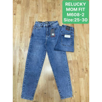 0608-2# блакитні жіночі джинси мом (6 од., розміри норма: 25-30) видача наступного дня Relucky