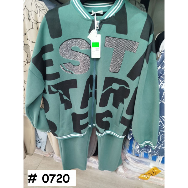 0720# мікс кольорів жіночий костюм з камінням (Kiss Me, 10 од, розміри батал: 2XL-4XL) видача наступного дня Спортивний костюм