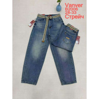 2006# синие женские джинсы vanver (стрейч коттон, 6 ед, размеры полубатал: 28-33) выдача на следующий день Vanver