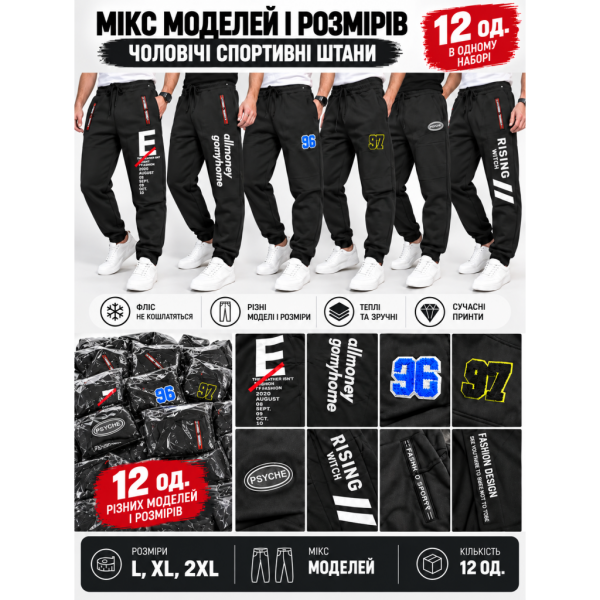 1008-12 Спортивні штани чорні (1165850)