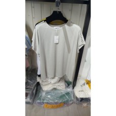 6051# микс цветов женская футболка (хлопок, 20 ед, размеры батал: XL/2XL универсальный) выдача на следующий день Kiss me