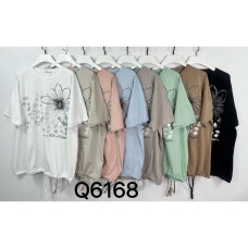 6168# микс цветов женская футболка (Kiss me, 10 ед, размеры батал: 2XL-4XL) выдача на следующий день Kiss me