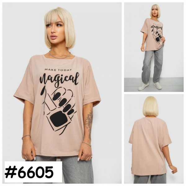 6605# выбор цвета женская футболка (4 ед, размеры батал: 2XL-4XL) выдача на следующий день Футболка