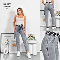 7100# серые женские джинсы (Lanlaniee, стрейч коттон, 6 ед, размеры норма: 25-30) выдача на следующий день LANLANIEE