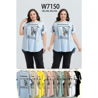 7150 # мікс кольорів жіноча футболка (10 од., розміри батал: 3XL-5XL) видача наступного дня Kiss me