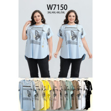 7150 # микс цветов женская футболка (10 ед, размеры батал: 3XL-5XL) выдача на следующий день Kiss me
