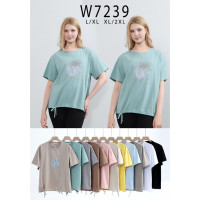 7239 # микс цветов женская футболка (10 ед, размеры полубатал: L-2XL) выдача на следующий день Kiss me