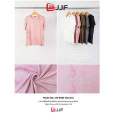 8843# выбор цвета женская футболка (трикотаж - рубчик, 12 ед, размеры батал: 2XL) выдача на следующий день Футболка