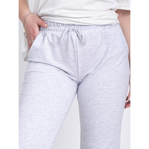 0022-68 СВЕТЛО-СЕРЫЕ БАТАЛЬНЫЕ спортивные брюки женские из турецкой двунитки ( 4 ед.размеры: 50.52.54.56) демисезон 5`th Avenue