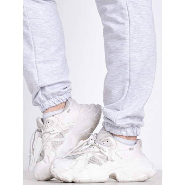 0022-68 СВЕТЛО-СЕРЫЕ БАТАЛЬНЫЕ спортивные брюки женские из турецкой двунитки ( 4 ед.размеры: 50.52.54.56) демисезон 5`th Avenue