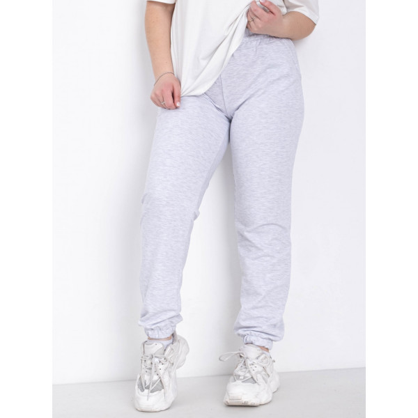 0022-68 СВЕТЛО-СЕРЫЕ БАТАЛЬНЫЕ спортивные брюки женские из турецкой двунитки ( 4 ед.размеры: 50.52.54.56) демисезон 5`th Avenue