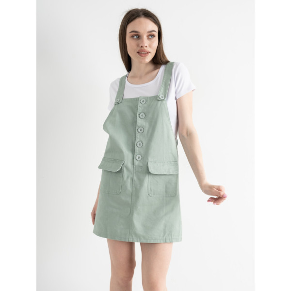 0899-72 XINYUE ОЛИВКОВИЙ комплект із сарафану та футболки (3 од.розміри: M.L.XL) Xinyue