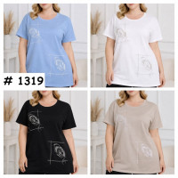 1319# выбор цвета женская футболка (10 ед, размеры батал: 58-62) выдача на следующий день Футболка