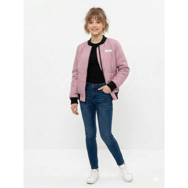0497-23 рожева підліткова куртка (5'TH AVENUE, синтепон, 3 од. розміри підліток: 36, 38, 40) 5`th Avenue