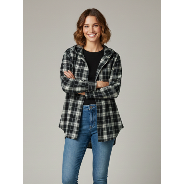 7760-13 синяя женская рубашка (JJF. с камнями и капюшоном, 4 ед, размеры норма: XL, 2XL, 3XL, 4XL) JJF