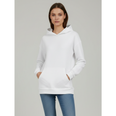 4452-10 білий спортивний худі жіночий (тринитка на флісі, з капюшоном, 5од, розміри норма: 44, 46, 48, 50, 52) Худі