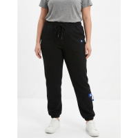 0020-1 черные женские спортивные штаны (лакоста, манжет, с карманами, 4 ед, размеры полубатал: XL/2XL. 3XL/4X. 4XL/5XL. 5XL/6XL) Спортивные штаны