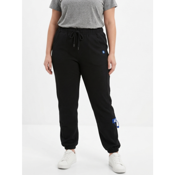 0020-1 черные женские спортивные штаны (лакоста, манжет, с карманами, 4 ед, размеры полубатал: XL/2XL. 3XL/4X. 4XL/5XL. 5XL/6XL) Спортивные штаны