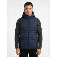 0566-2 синяя мужская жилетка (синтепон, карман на змейке, 5 ед. размеры норма: M. L. XL. 2XL. 3XL) Жилетка