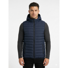 0566-2 синяя мужская жилетка (синтепон, карман на змейке, 5 ед. размеры норма: M. L. XL. 2XL. 3XL) Жилетка