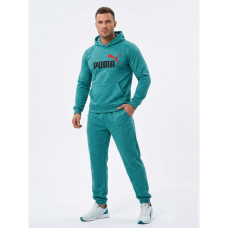 4963-7 зеленый мужской спортивный костюм (двухнитка, с капюшоном, 5ед, размеры полубатал: 50, 52, 54, 56, 58) Спортивный костюм