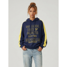 3301-2 синий женский батник (двухнитка, с капюшоном , 1 ед, универсальный размер норма : M/XL) Батник