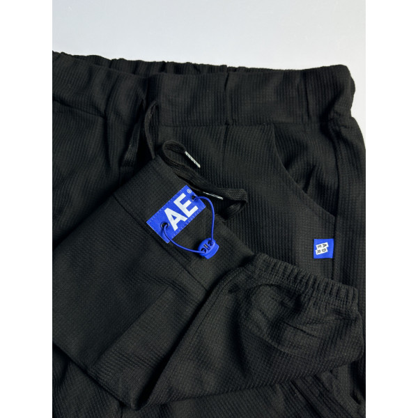 0020-1 черные женские спортивные штаны (лакоста, манжет, с карманами, 4 ед, размеры полубатал: XL/2XL. 3XL/4X. 4XL/5XL. 5XL/6XL) Спортивные штаны