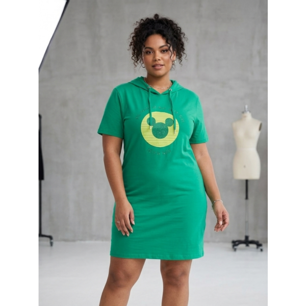 0802-3 микс расцветок женская туника с камнями (Nana. капюшон, карманы, 8 ед. универсальный полубатальный размер: 48-52) Nana