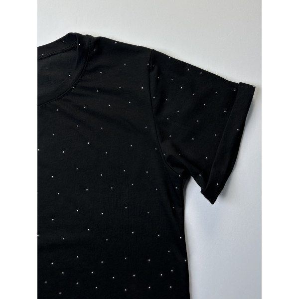 0367-1 черный женский костюм-двойка (футболка + штаны) (5'TH AVENUE, турецкий хлопок, 3 ед. размеры полубатал: 48. 50. 52) 5`th Avenue