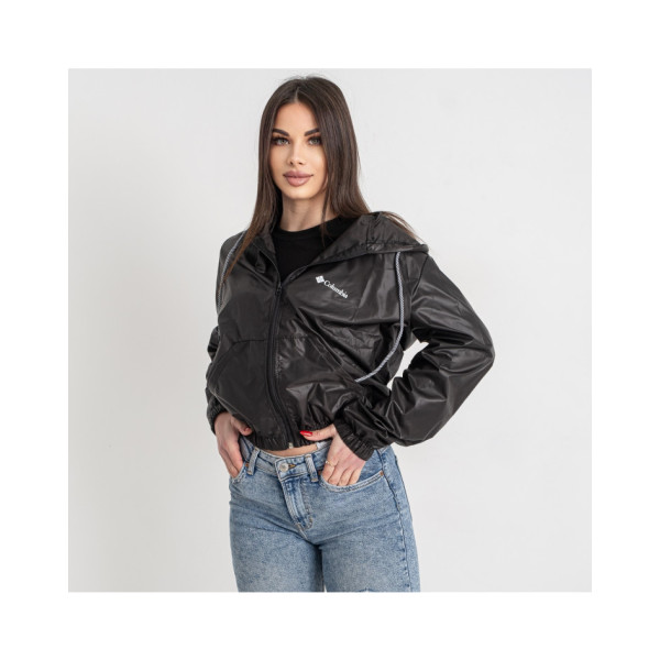 16670-1 чорна жіноча вітрівка (плащівка, 4од, розміри норма: 44-46. 44-46. 48-50. 48-50)