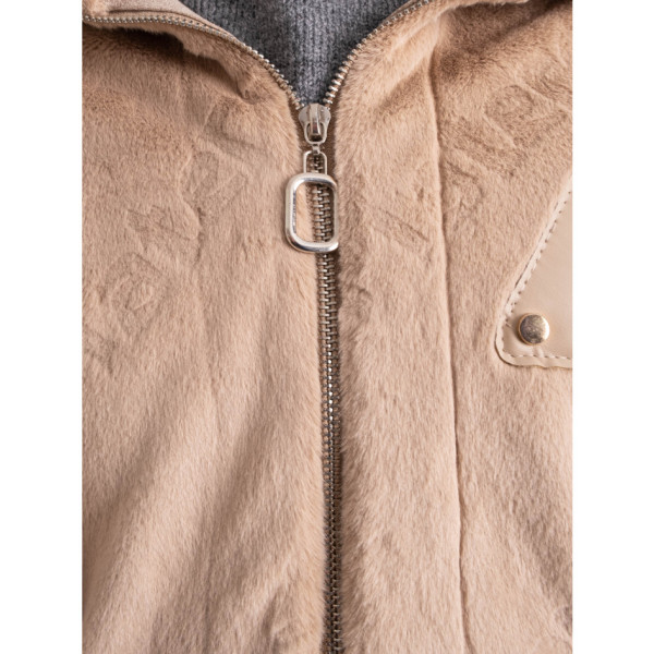 5509-10 бежева жіноча шубка (1 од. універсальний розмір норми: 44-48)