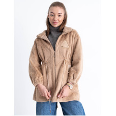 5509-10 бежева жіноча шубка (1 од. універсальний розмір норми: 44-48)