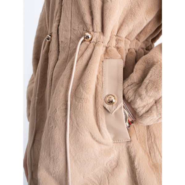 5509-10 бежева жіноча шубка (1 од. універсальний розмір норми: 44-48)