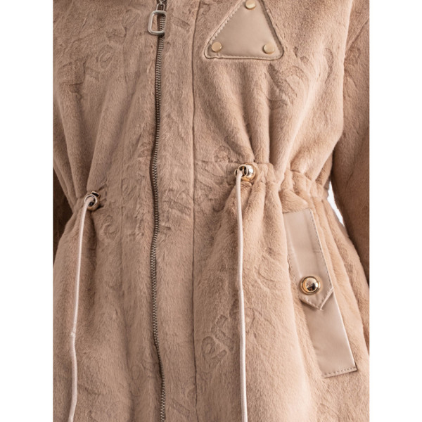 5509-10 бежева жіноча шубка (1 од. універсальний розмір норми: 44-48)