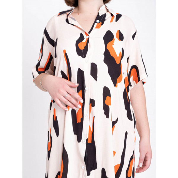 8331-9 бежевое женское платье (BASE, 5 ед. размеры батал: XL. 2XL. 3XL. 4XL. 5XL)